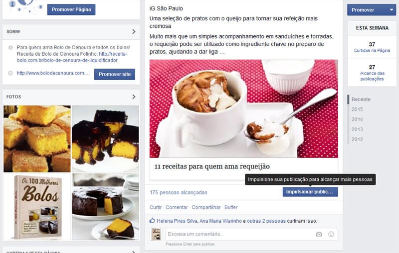 Impulsionar publicação Facebook