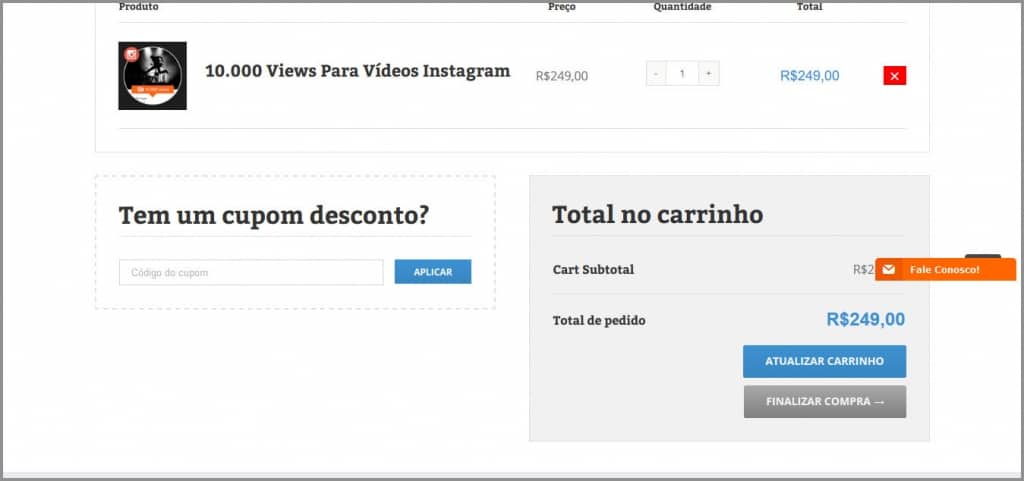 Finalizar Compra Visualizacoes Instagram